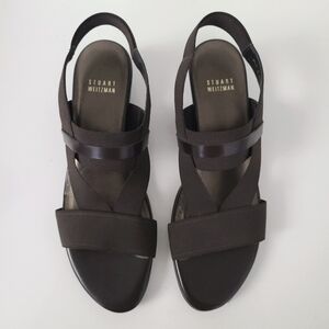 Stuart Weitzman heretostay dark brown sandals